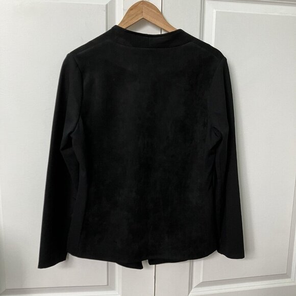 Leo & Ugo Skirt Set Womens Black Faux Suede Western Blazer Pencil Skirt - Picture 4 of 13